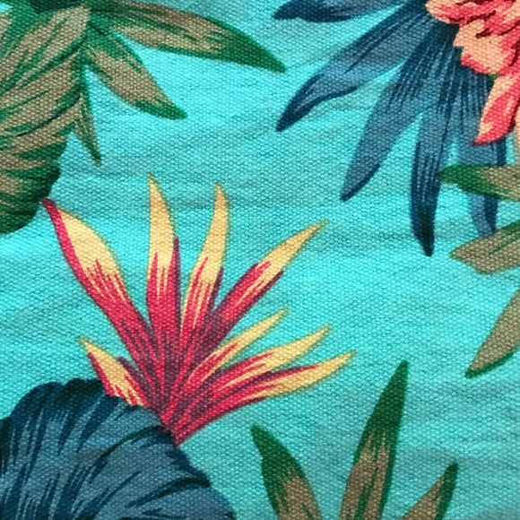 NWT L.I.B Blue Tropical & Floral Cosmetic Bag - Picture 5 of 11
